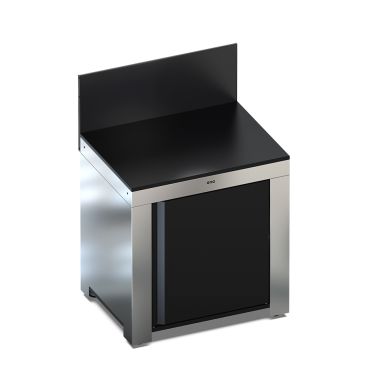 MODULO Plan de travail 80-Noir et inox