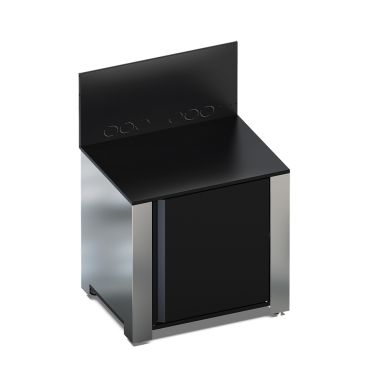 MODULO - Meuble Plancha Surbaissé 80 Noir et Inox